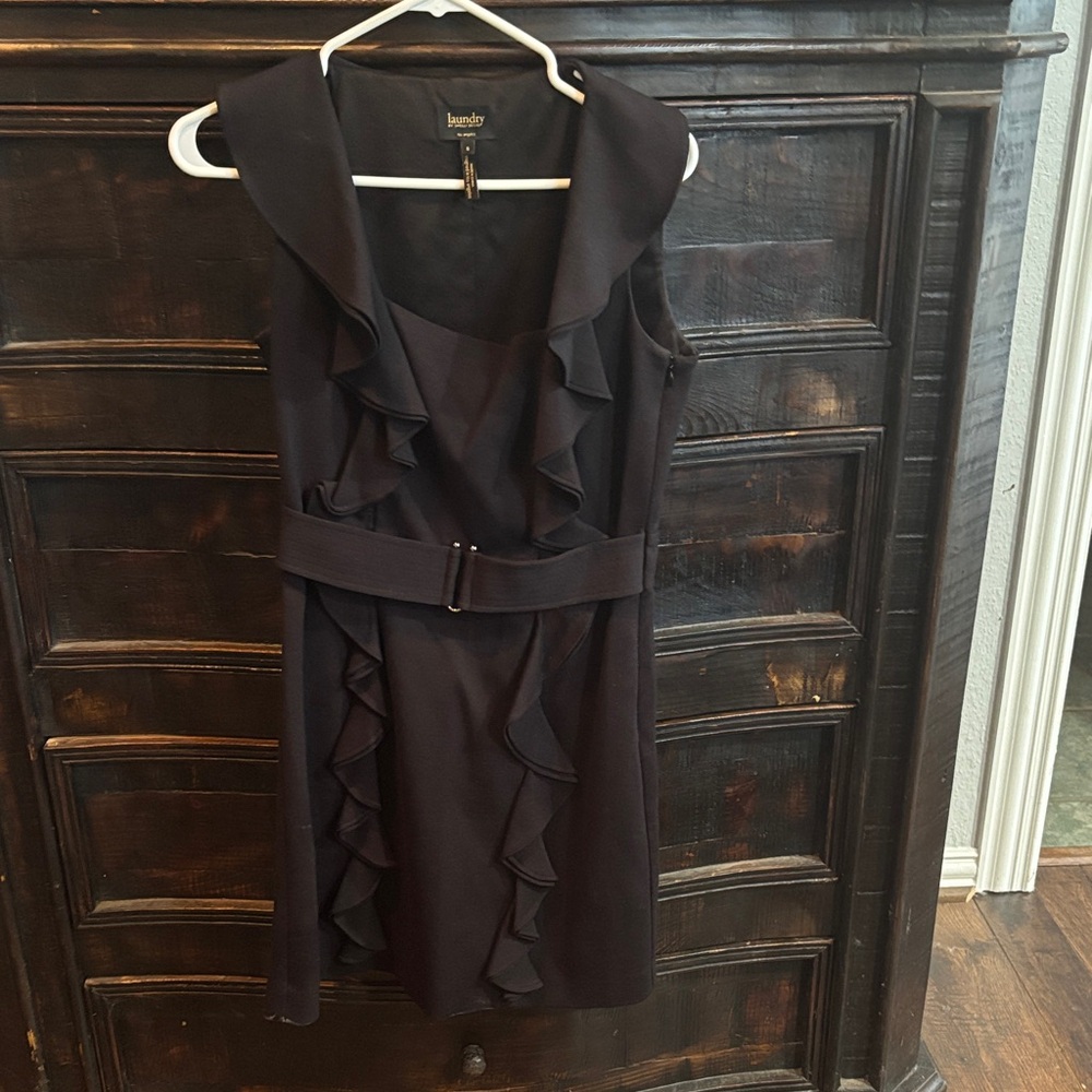 Laundry By Shelli Segal Black Ruffled Mini Dress